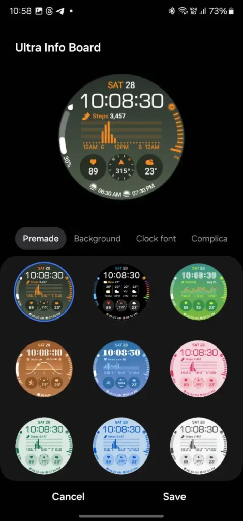 One UI 6 Watch Face Ultra Info Board