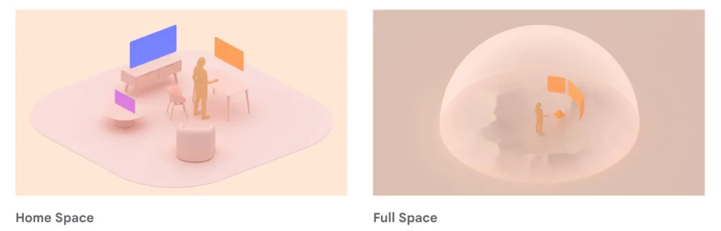 Android XR Home Space and Full Space modes