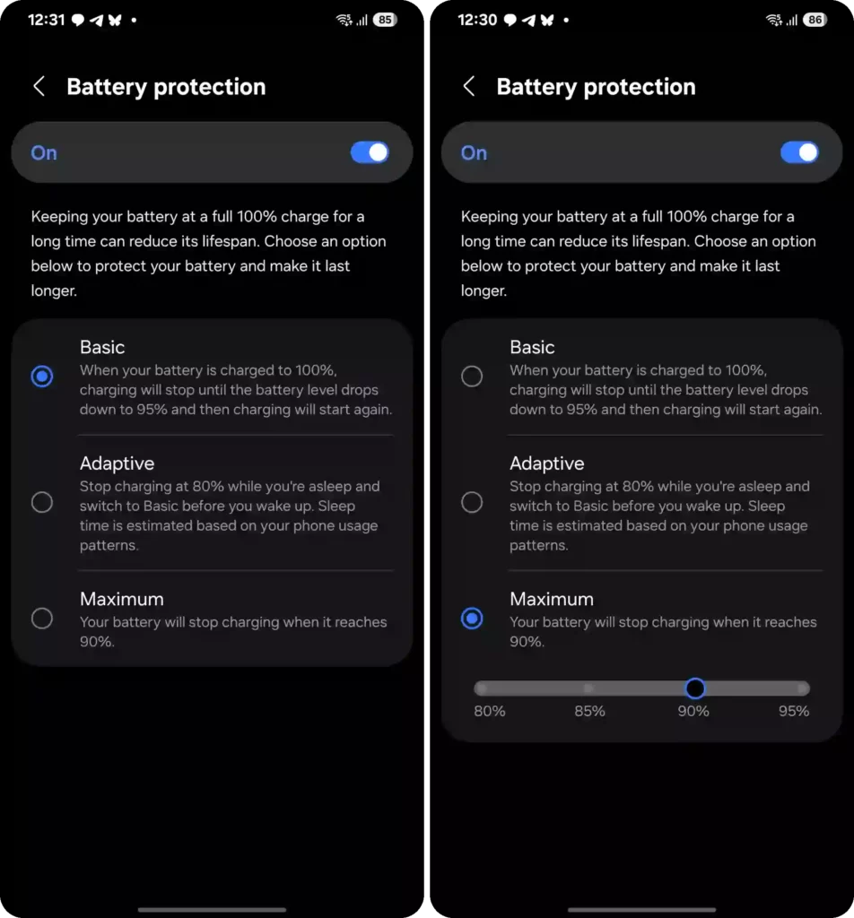 One UI 7 Battery Protection