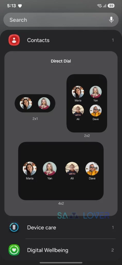 One UI 7 Contact Widget