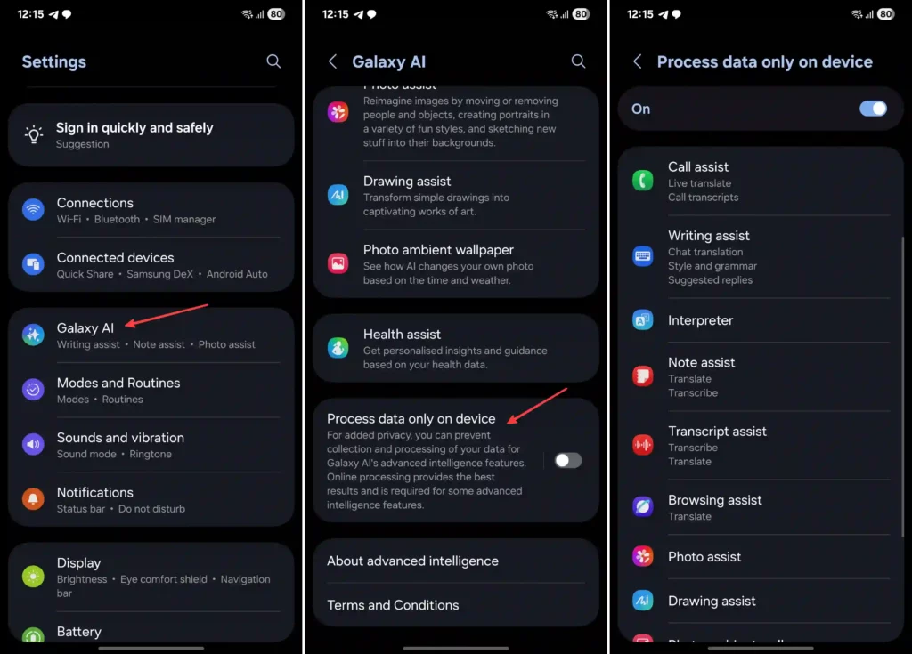 How to use Process only on device