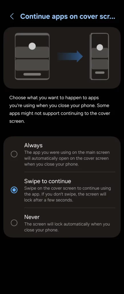 One UI 7 app continuity