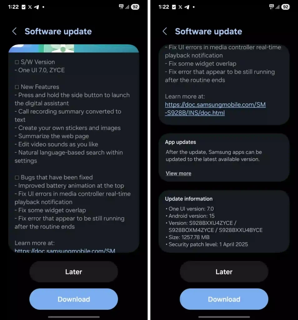 Galaxy S24 One UI 7 Beta 6