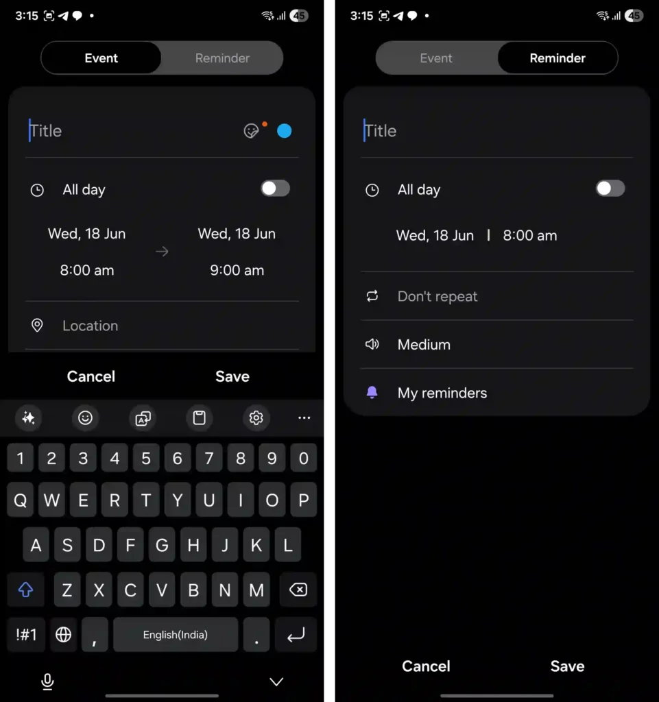 One UI 8 Calendar App
