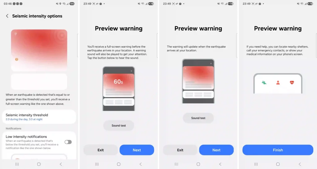 Earthquake preview warning