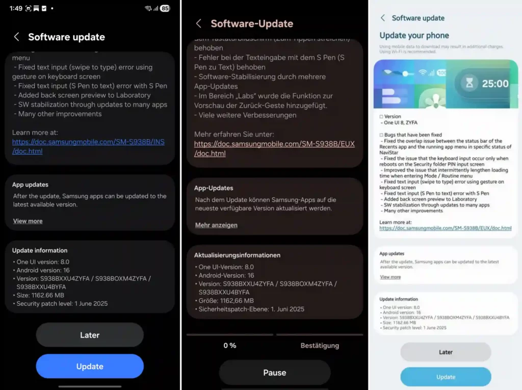 One UI 8 beta 3 India Germany UK