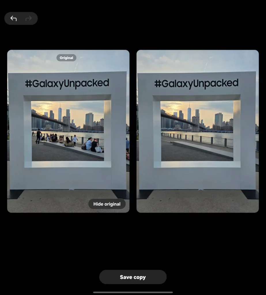 Galaxy Z Fold 7 Side by Side Generative Edits