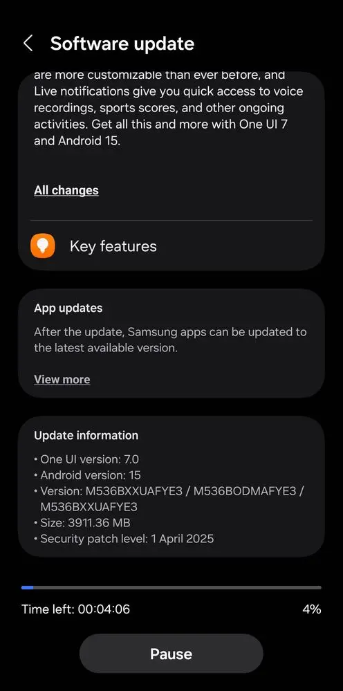 One UI 7 for Galaxy M53